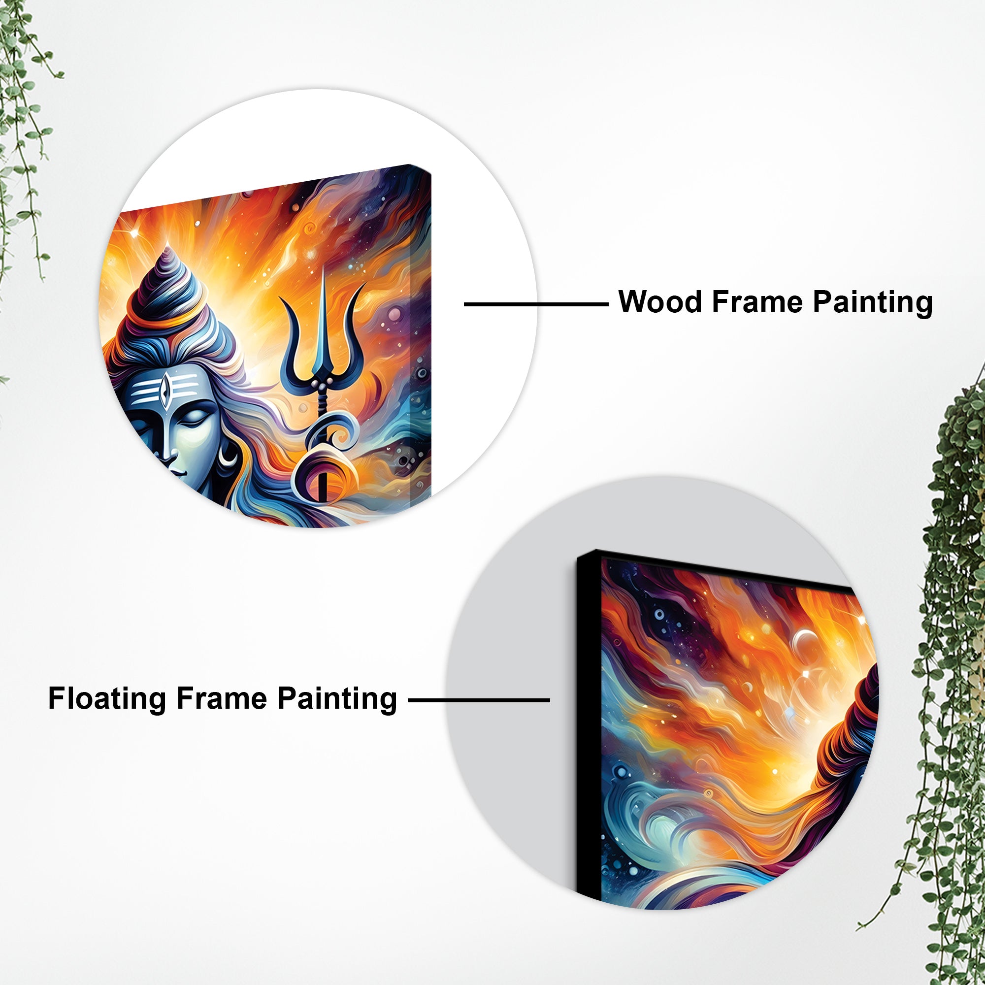 Lord Shiva Aura Wall Art Mahadev Canvas Decor for Living Room