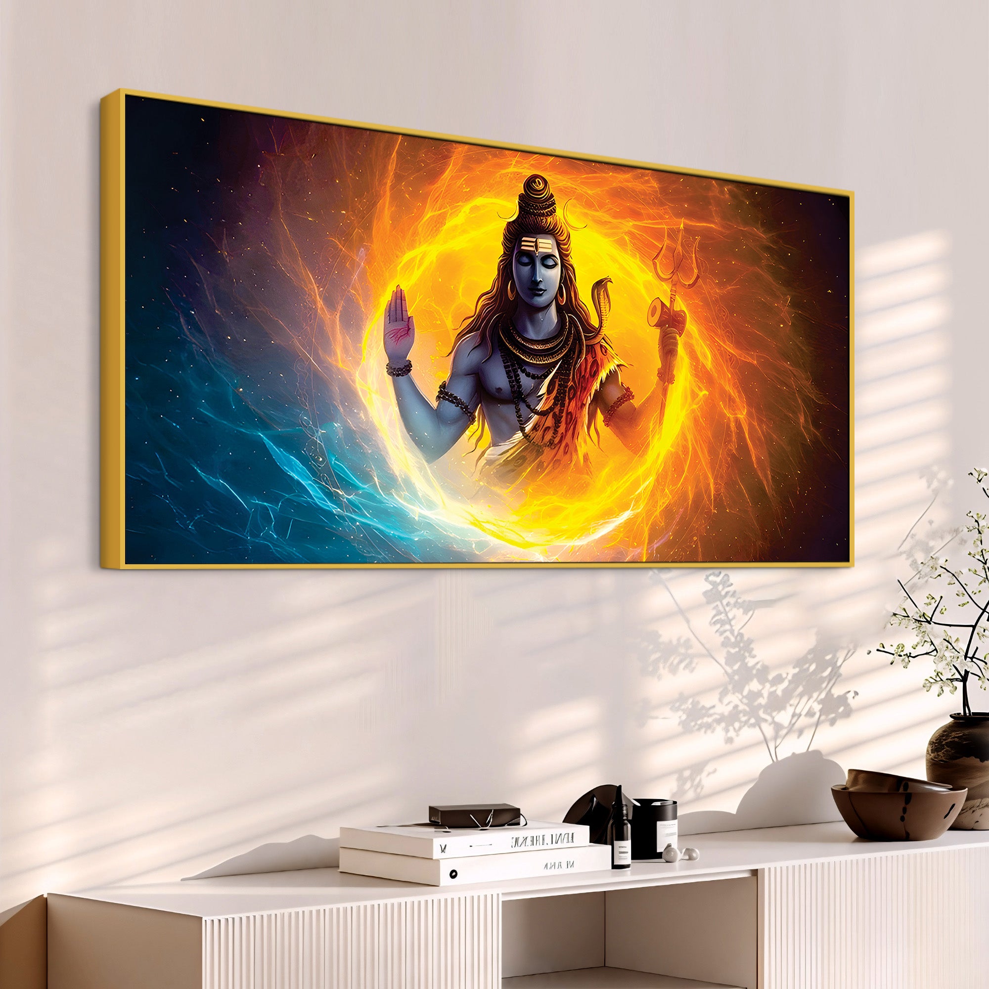 Lord Shiva Canvas Painting for Calm and Positive Wall Décor
