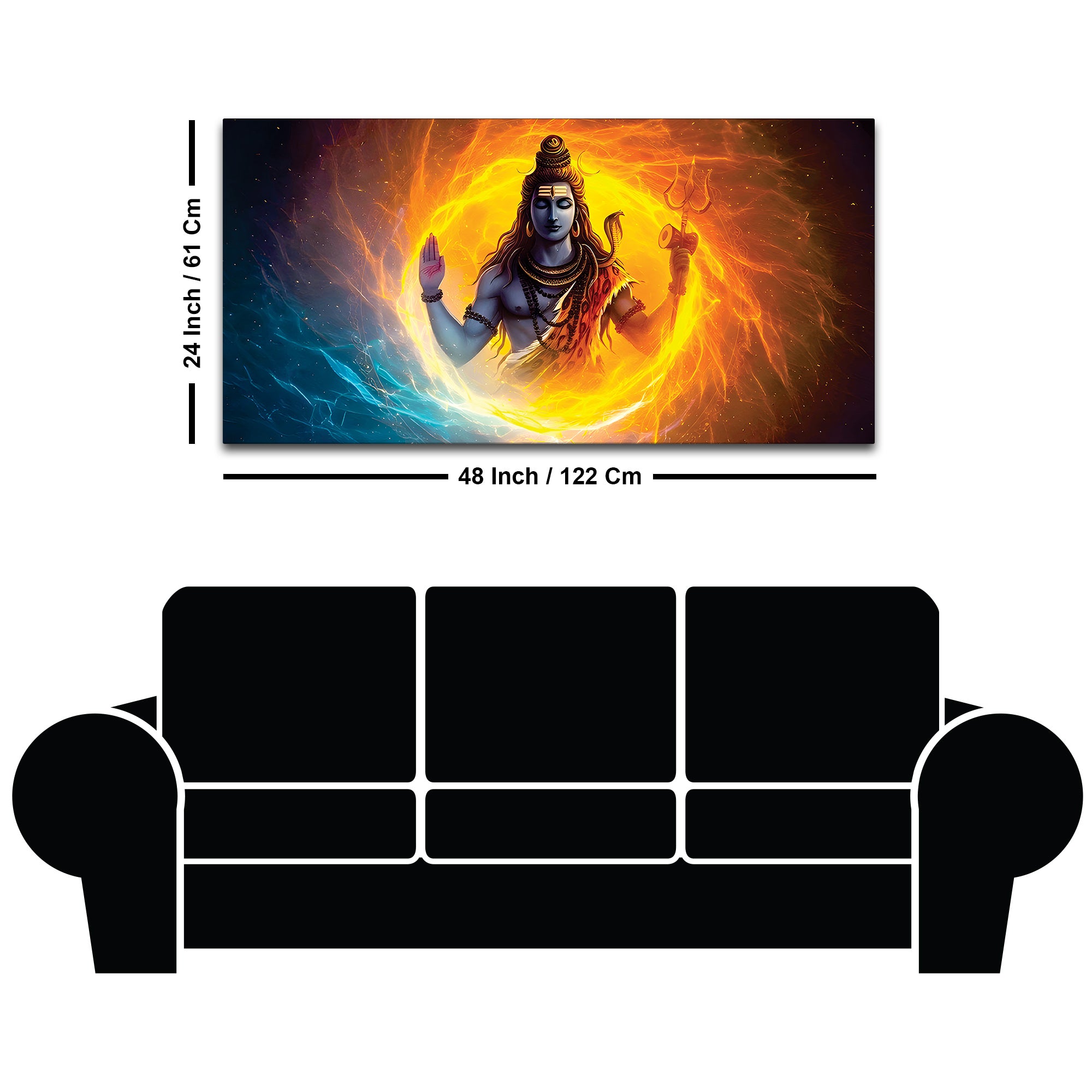 Lord Shiva Canvas Painting for Calm and Positive Wall Décor
