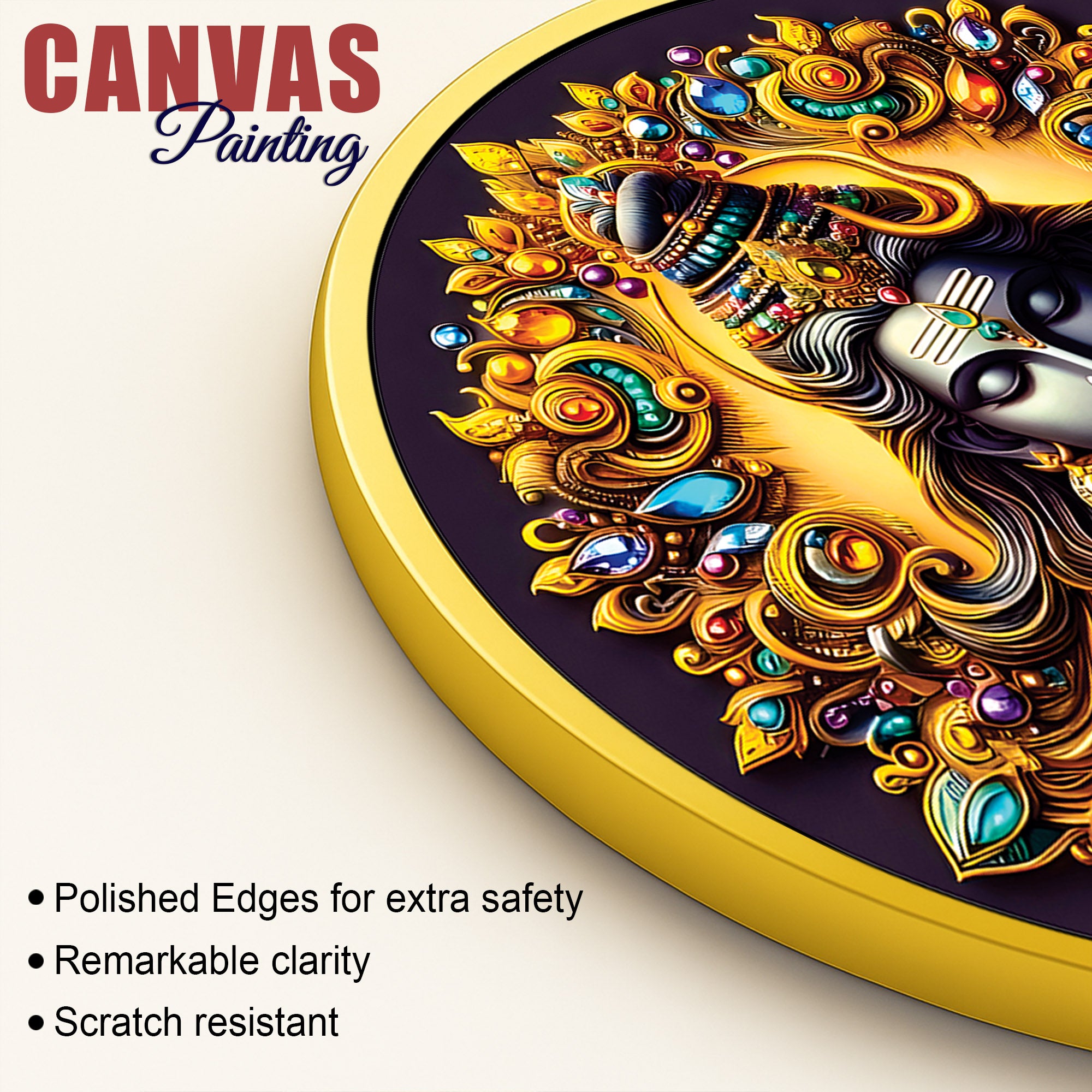 Lord Shiva Circular Wall Frame Premium Home Decor Painting