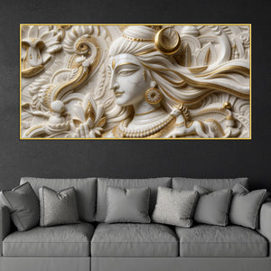 Lord Shiva Crescent Moon 3D Canvas Wall Painting
