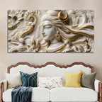 Lord Shiva Crescent Moon 3D Canvas Wall Painting