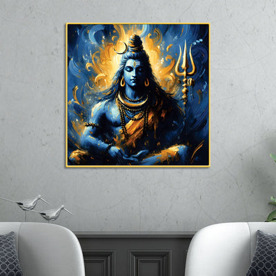 Lord Shiva Designer Painting Mahadev Wall Canvas Artwork