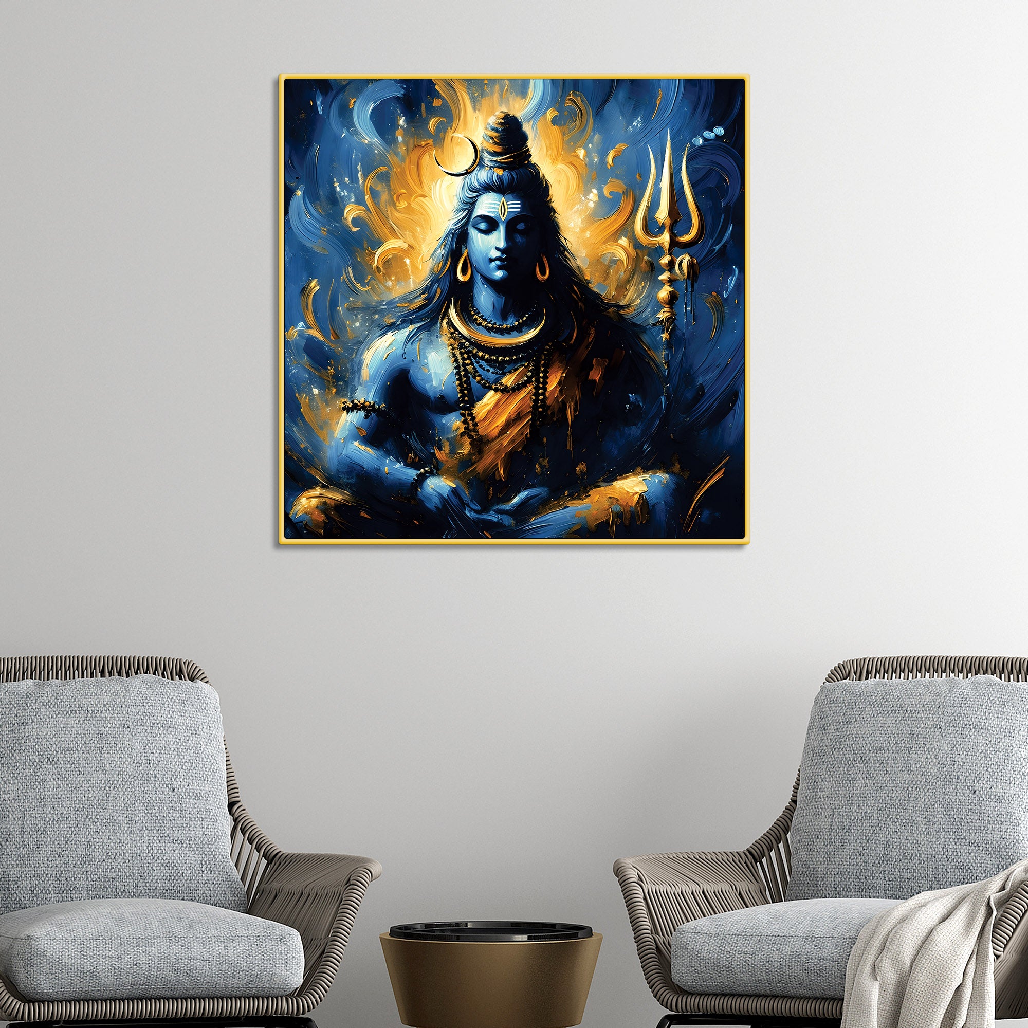 Lord Shiva Designer Painting Mahadev Wall Canvas Artwork
