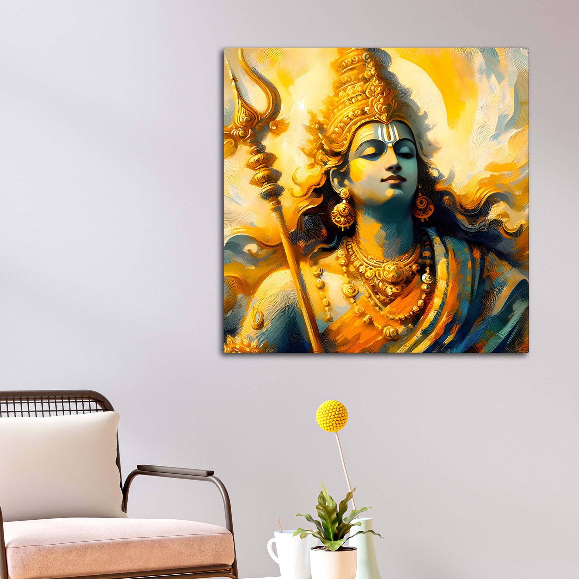 Lord Shiva Divine Aura Premium Canvas Wall Painting