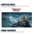 Lord Shiva in Himalayas Canvas Wooden Wall Painting