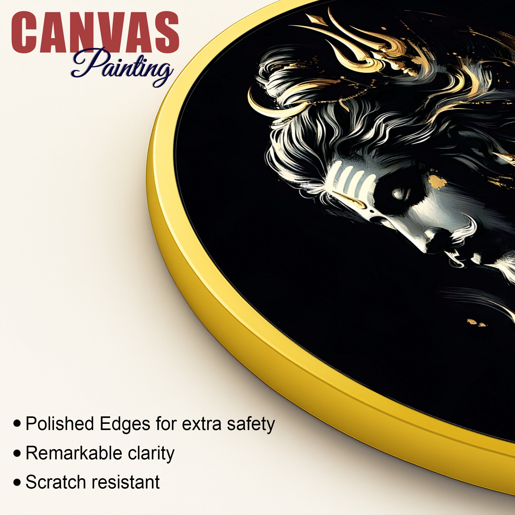 Lord Shiva Round Frame Art Meditation Wall Decorative Painting