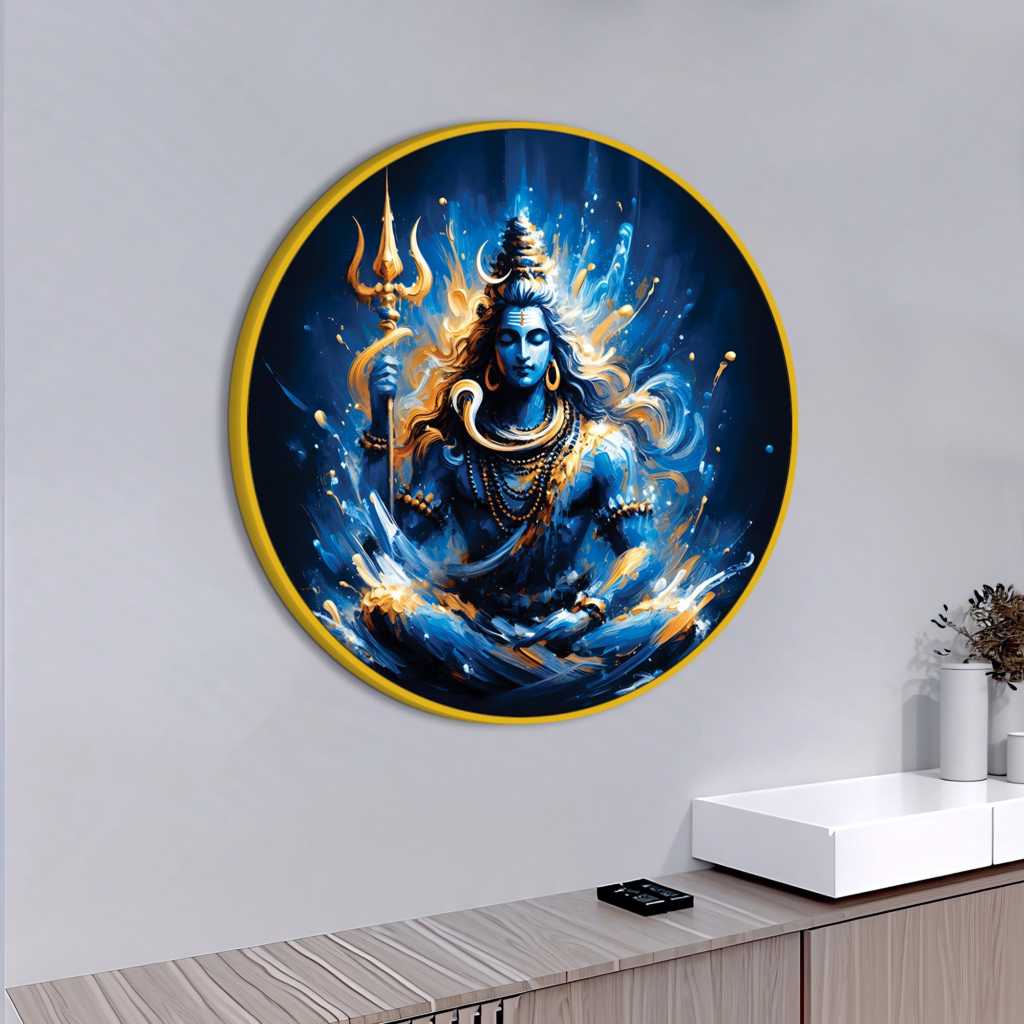 Shiv Ji Wall Art Frame Divine Shiva Painting for Home Decor