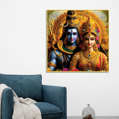 Lord Shiva Sacred Canvas Wall Art Mahadev Trishul Painting