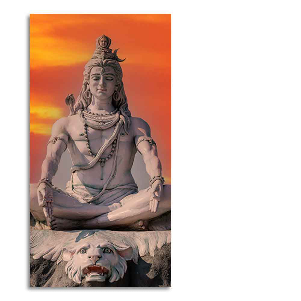 Lord Shiva Sculpture Canvas Wall Painting for Hall