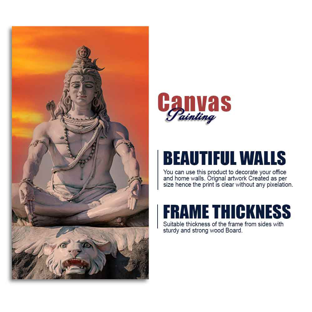 Lord Shiva Sculpture Canvas Wall Painting for Hall