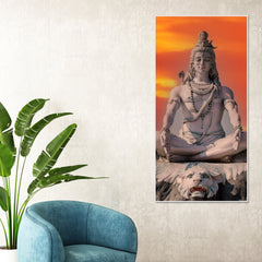 Lord Shiva Sculpture Canvas Wall Painting for Hall