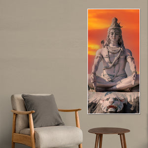 Lord Shiva Sculpture Canvas Wall Painting for Hall