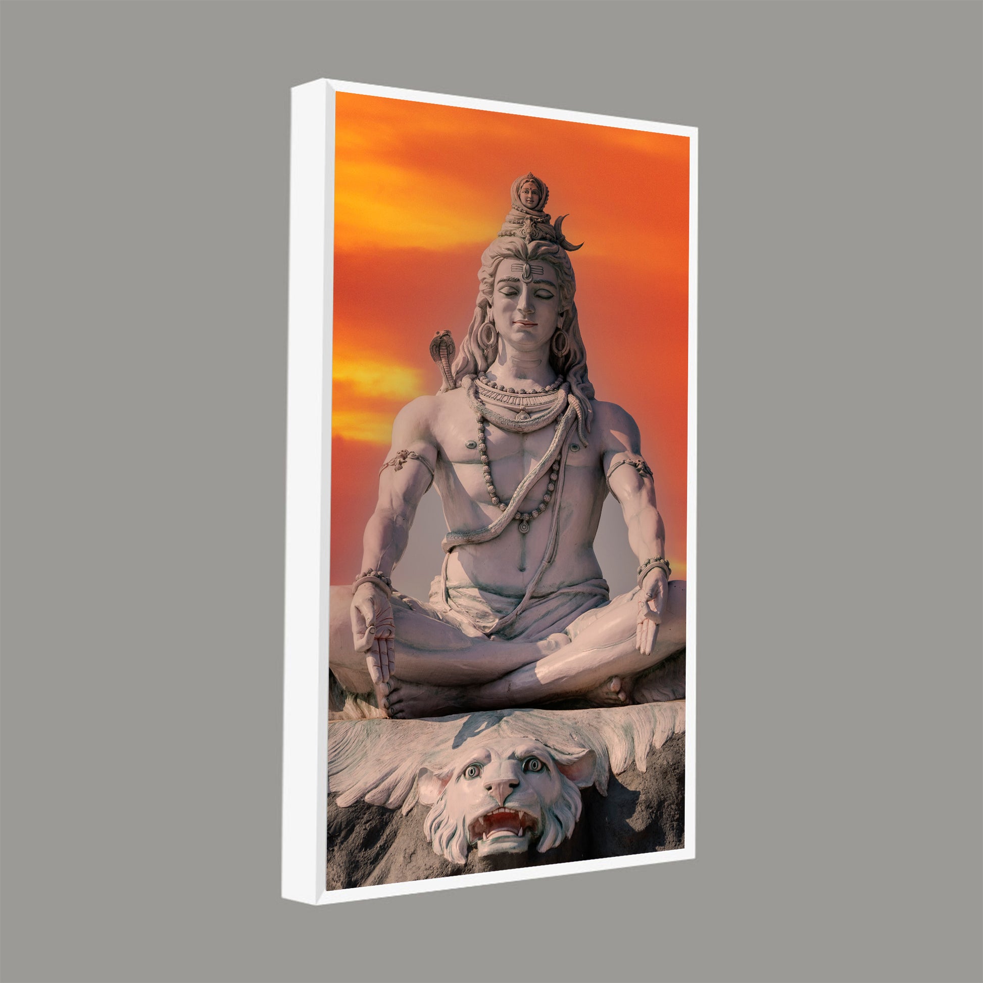 Lord Shiva Sculpture Canvas Wall Painting for Hall