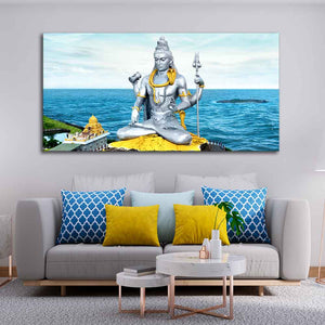 Lord Shiva Statue Canvas Wall Painting