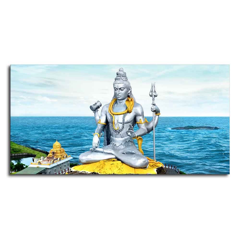 Lord Shiva Statue Canvas Wall Painting