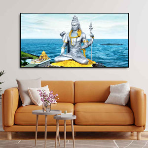 Lord Shiva Statue Canvas Wall Painting