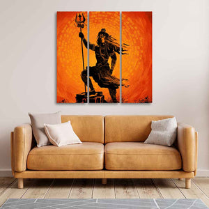 Lord Shiva with message Om Namah Shivaya Spiritual Canvas Wall Painting