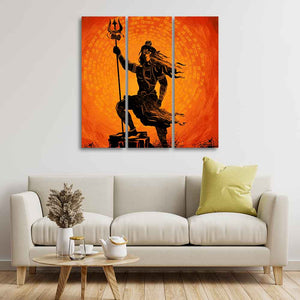 Lord Shiva with message Om Namah Shivaya Spiritual Canvas Wall Painting