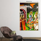 Lord Shree Krishna Balaram Darshan Palace Scene Canvas Wall Painting