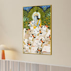 Lord Shree Krishna Gopala with Sacred Cows Canvas Wall Painting