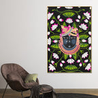 Lord Shree Krishna Portrait with Lotus Canvas Wall Painting