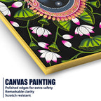Lord Shree Krishna Portrait with Lotus Canvas Wall Painting