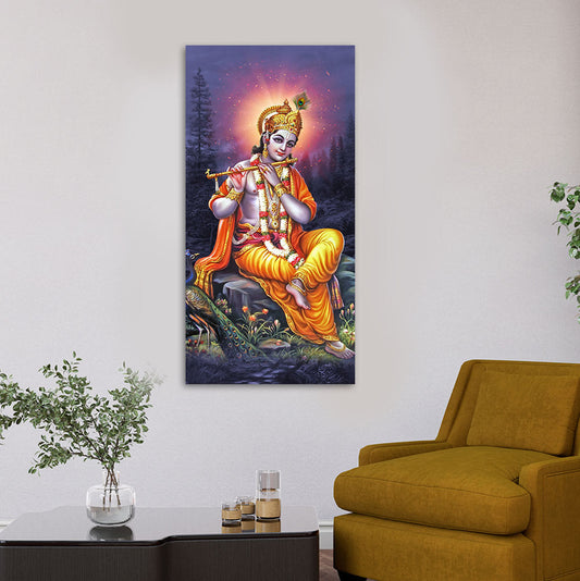 Lord Shree Krishna with Flute Premium Wall Painting