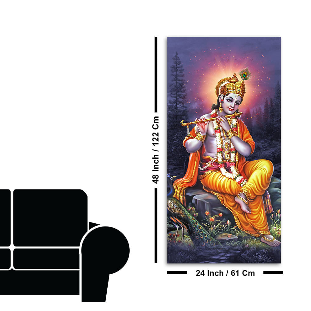 Lord Shree Krishna with Flute Premium Wall Painting