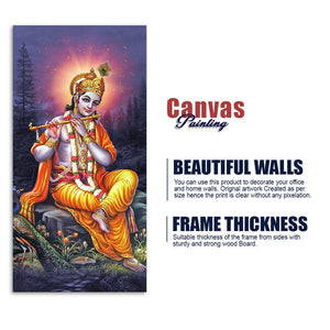 Lord Shree Krishna with Flute Premium Wall Painting