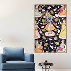 Lord Shree Krishna With Gopis Canvas Wall Painting