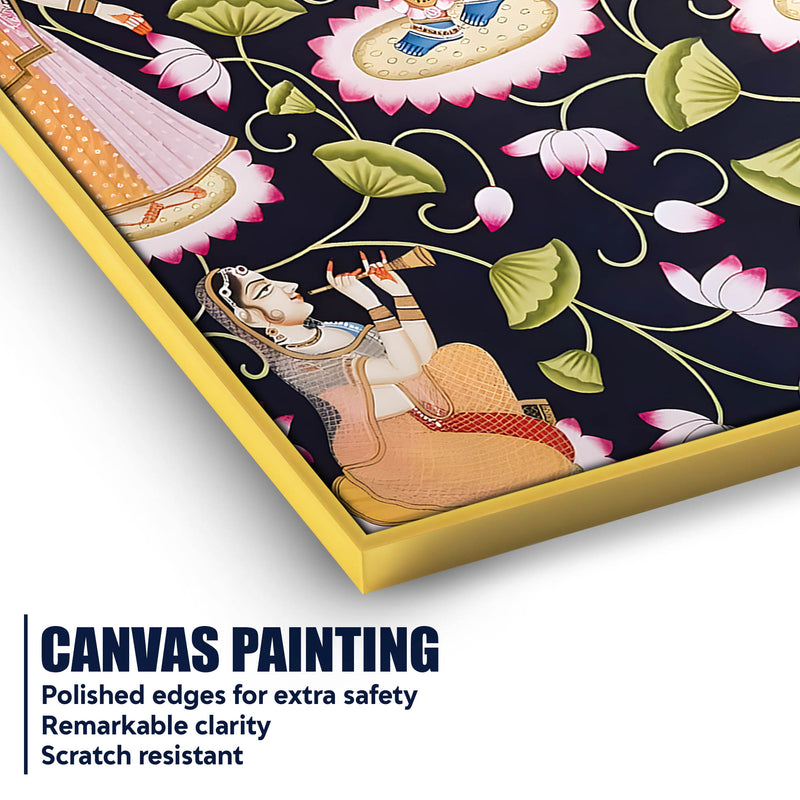 Lord Shree Krishna With Gopis Canvas Wall Painting
