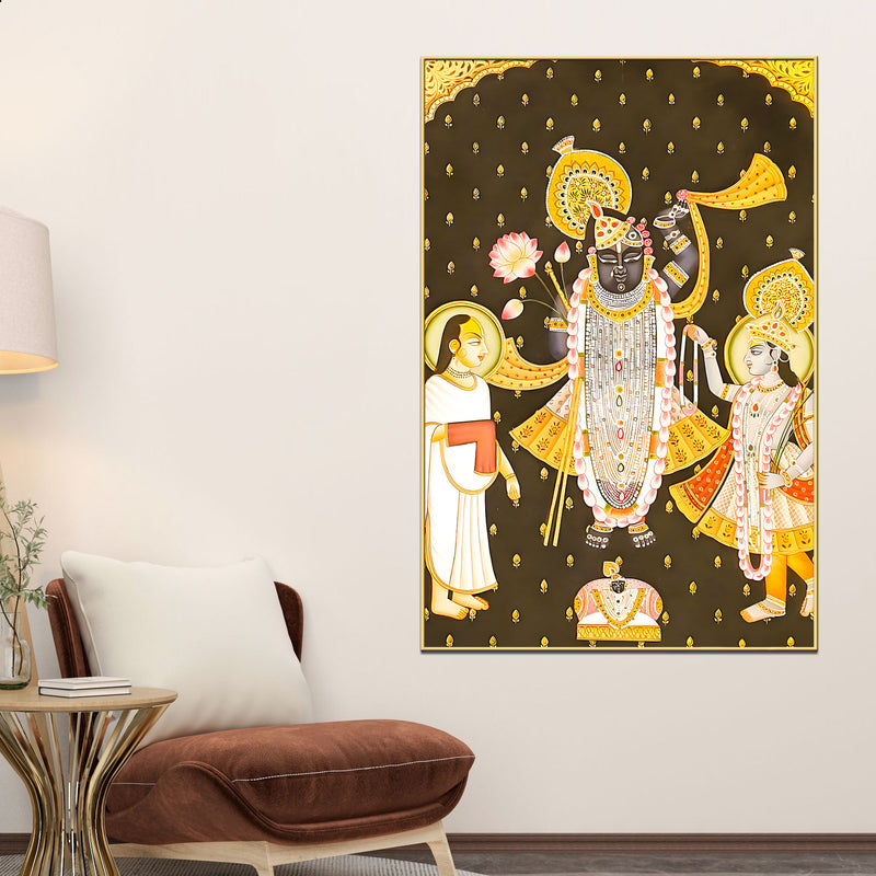 Lord Shreenath Ji Nathdwara Devotional Canvas Wall Painting