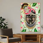 Lord Shreenathji Face Illustration Canvas Wall Painting