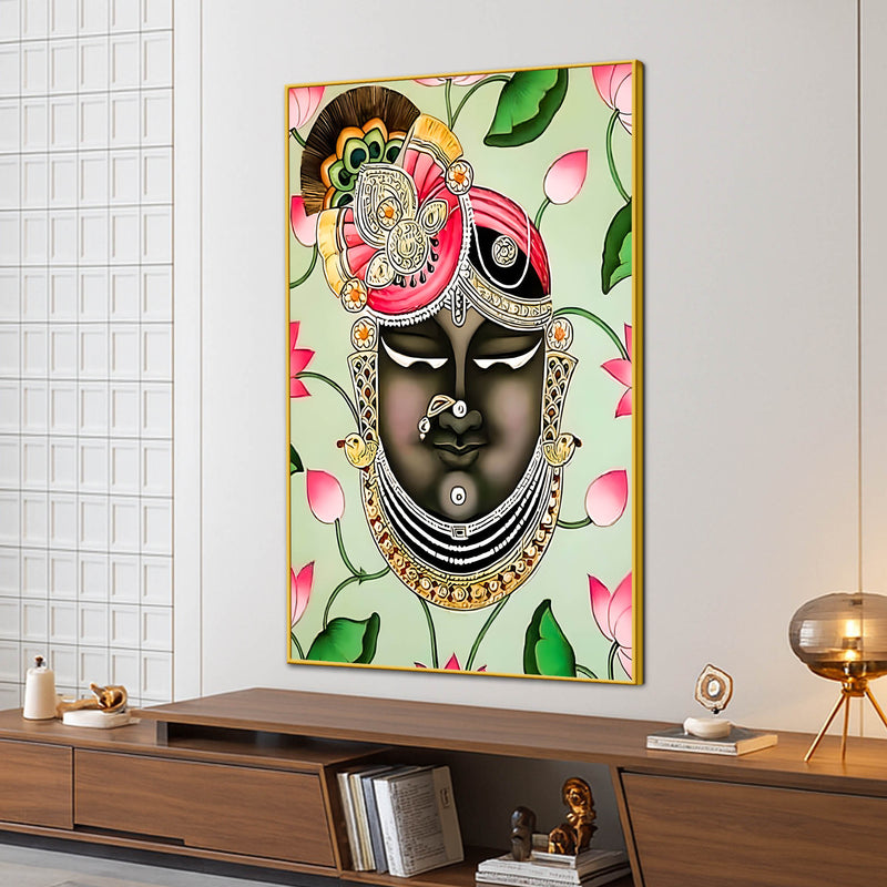 Lord Shreenathji Face Illustration Canvas Wall Painting