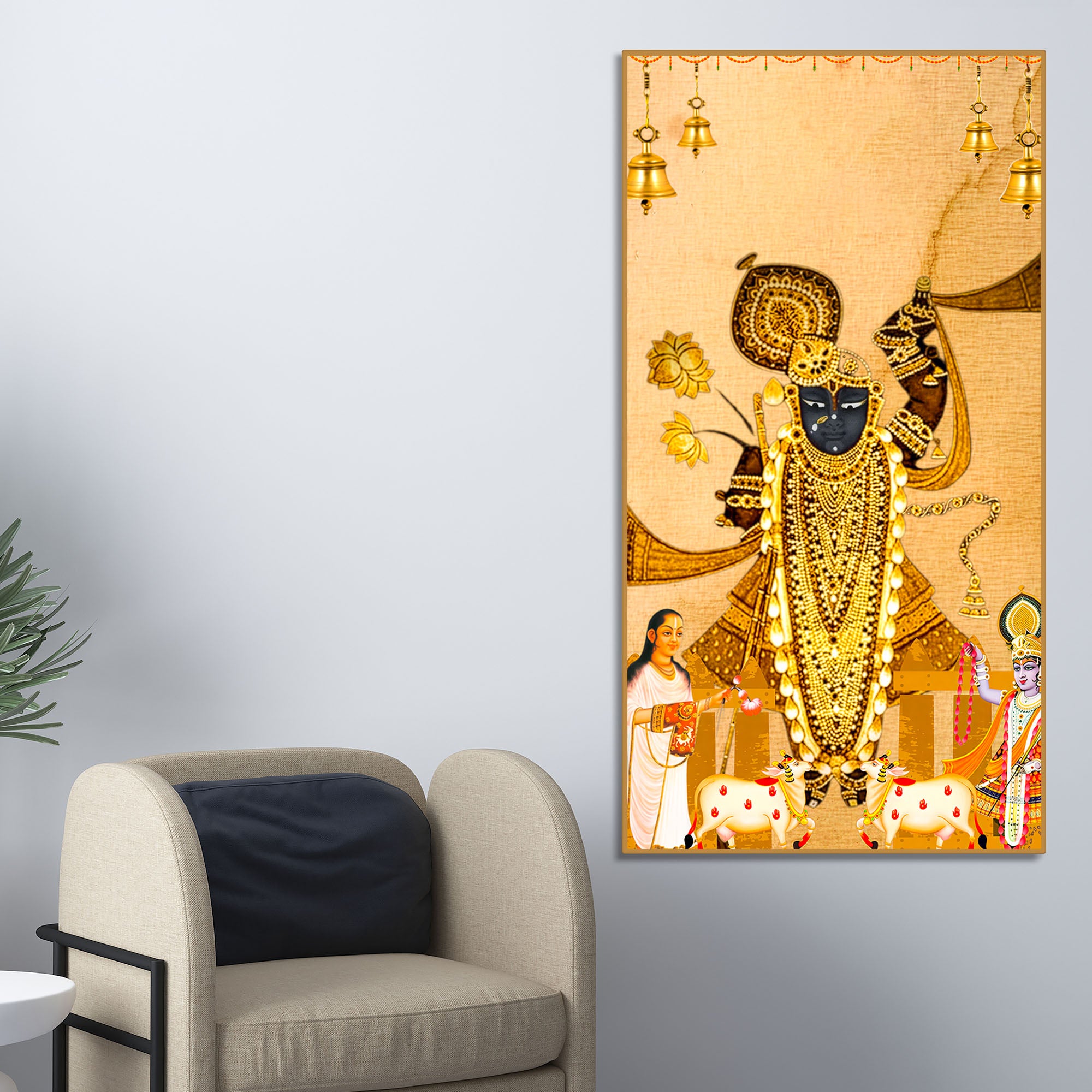 Lord Shreenathji Nathdwara Canvas Painting | Devotional Wall Art