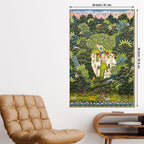 Lord Shreenathji Playing Flute with Gau Mata Canvas Wall Painting