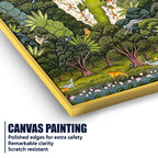 Lord Shreenathji Playing Flute with Gau Mata Canvas Wall Painting