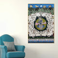 Lord Shreenathji Surrounded By Sacred Cows Pichwai Canvas Wall Painting