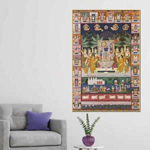 Lord Shreenathji Traditional Canvas Wall Painting for Home & Temple