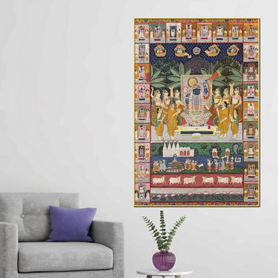 Lord Shreenathji Traditional Canvas Wall Painting for Home & Temple