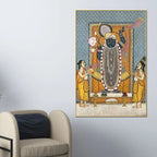 Lord Shreenathji Traditional Pichwai Canvas Wall Painting for Home Decor