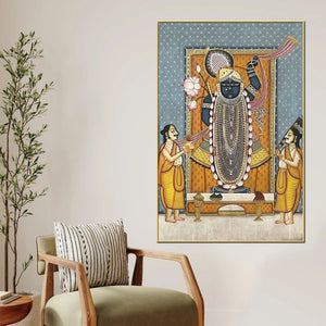 Lord Shreenathji Traditional Pichwai Canvas Wall Painting for Home Decor