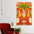 Lord Shreenathji with Cows & Gopikas Pichwai Canvas Wall Painting