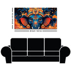 Lord Shri Ganesha Divine Face Abstract Canvas Wall Painting for Home & Office – Contemporary Spiritual Wall Art