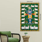 Lord Shri Krishna Gopal with Cows Pichwai Canvas Wall Painting