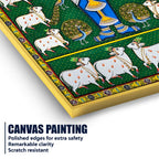 Lord Shri Krishna Gopal with Cows Pichwai Canvas Wall Painting