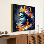 Lord Shri Krishna Modern Wall Art Canvas Painting for Home & Office