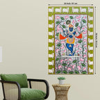 Lord Shri Krishna Playing Bansuri In Lotus Garden Pichwai Canvas Wall Painting