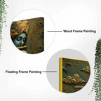 Lord Shri Krishna Playing Flute 3D Bas-Relief Type Canvas Wall Painting